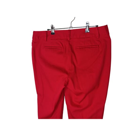 Talbots Hampshire Ankle Pants Red Cherry Cotton Blend Sz 12 - Picture 7 of 12
